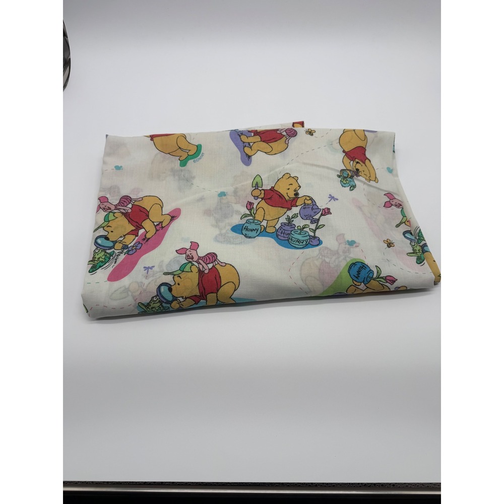 Vintage Disney Winnie the Pooh Piglet Twin Flat Sheet Gardening‎ Made in USA